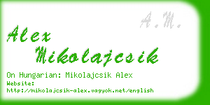 alex mikolajcsik business card